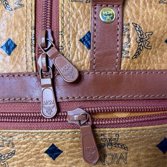 Authentic MCM Visetos brown 2Way Boston Duffel Tavel bag Made In Germany 22” BIG - Picture 15 of 16